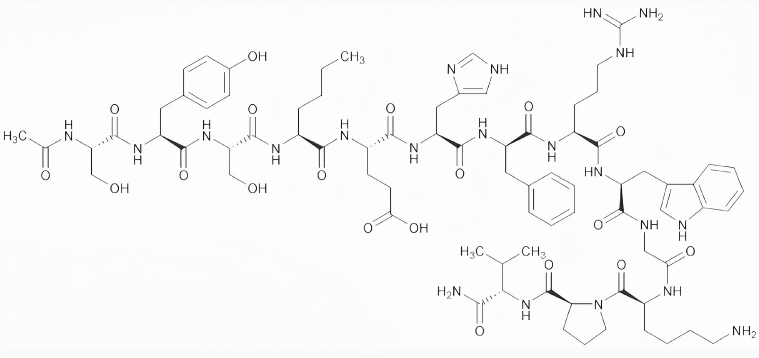 The structural formula of Melanotan I The structural formula of Melanotan I