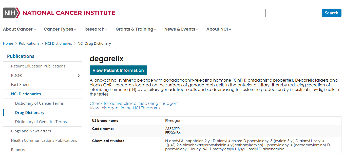 What is Degarelix used for?